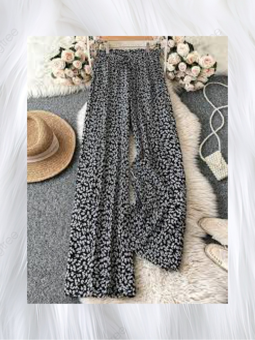 Love Ryan Los Angeles MWOT Black and White Leopard Print Wide-leg Pilazzo Pants